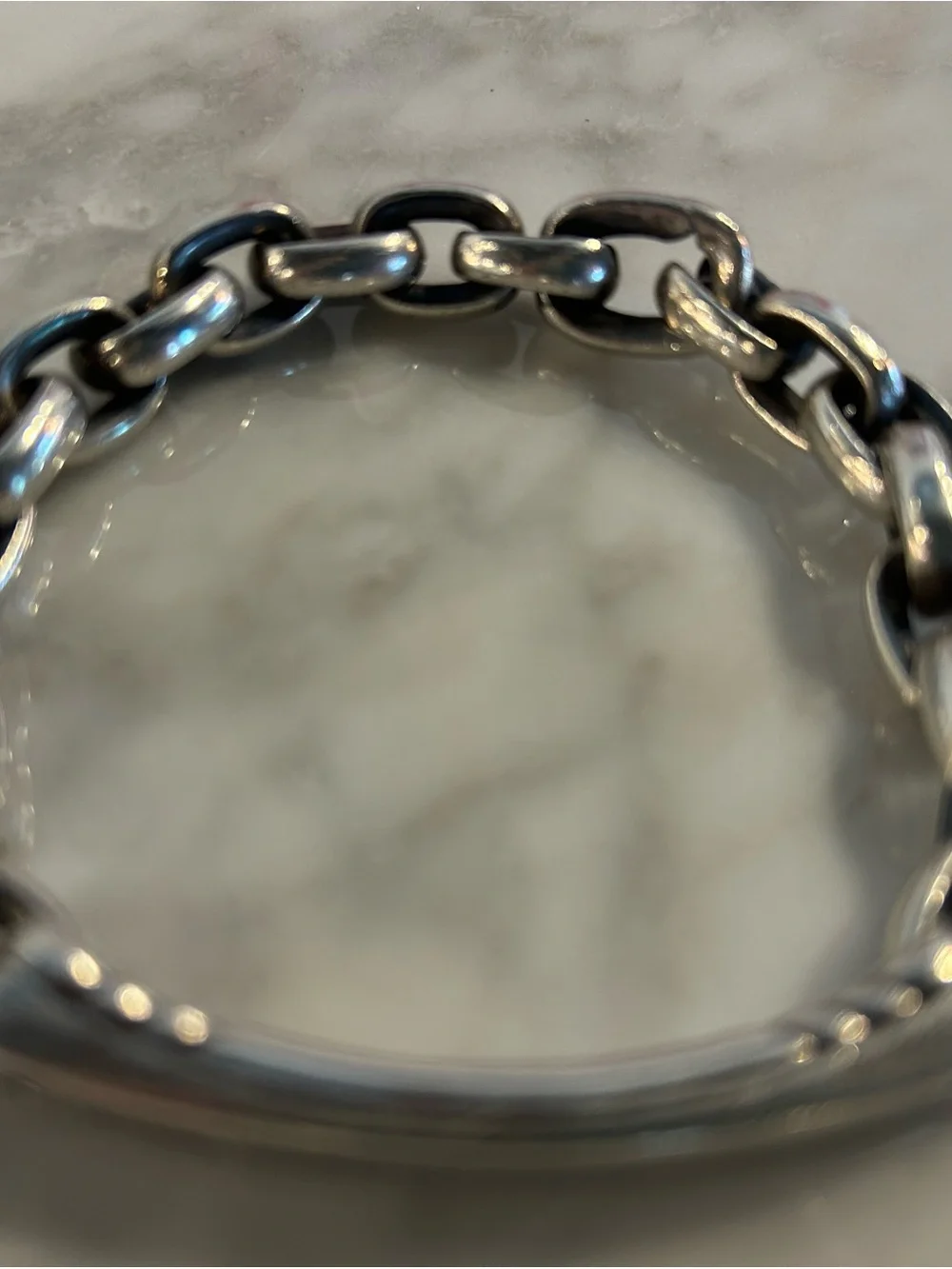 David Yurman Sterling Silver Curb Link ID Bracelet